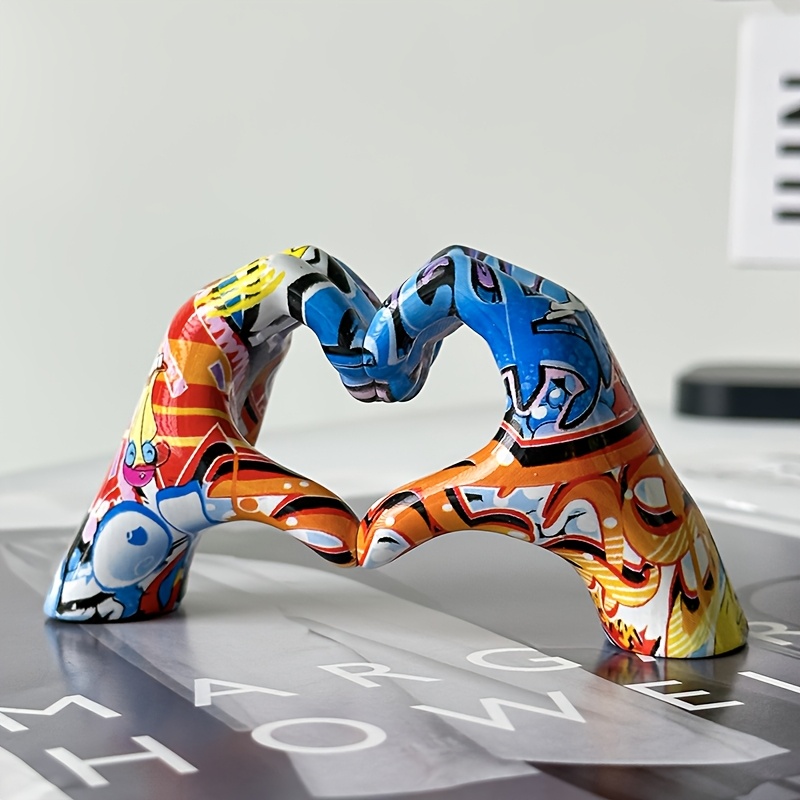 Resin Art Wall Decor - Kişiselleştirilmiş Renkli Kalp Sanatı Grafiti Ev