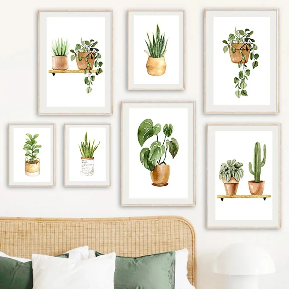 Resin Art Wall Decor - Kaktüs Kaplan Pilan Monstera Yeşil Bitkiler