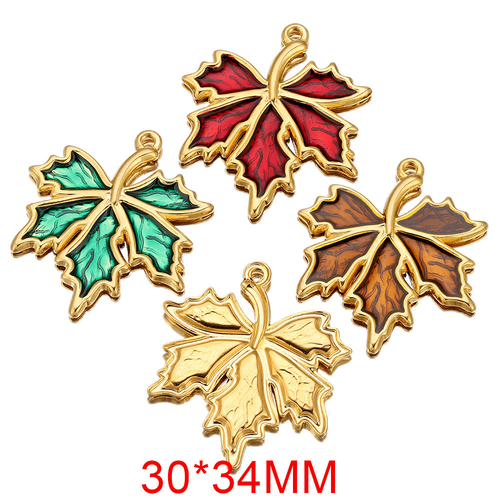 Gold Leaf Foil - 3 adet paslanmaz çelik takılar emaye