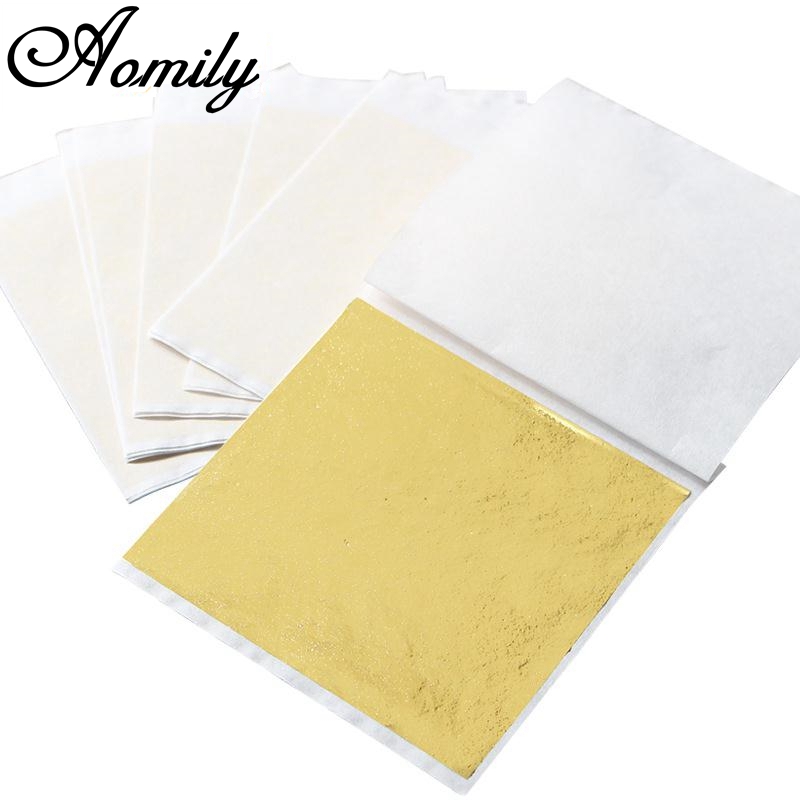 Gold Leaf Foil - Aomily 100 adet/takım 9x9cm yaldız mobilyacılar