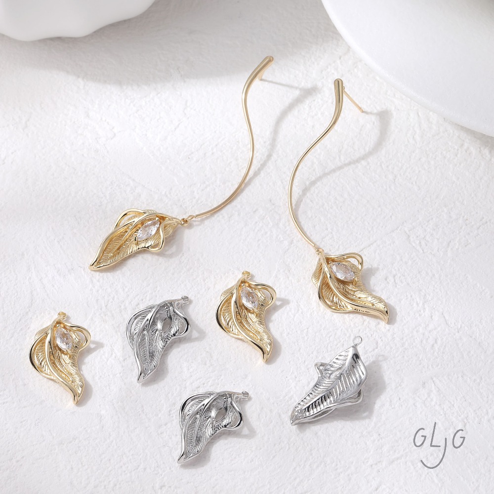 Gold Leaf Foil - 2 adet yaprak takılar takı bulguları