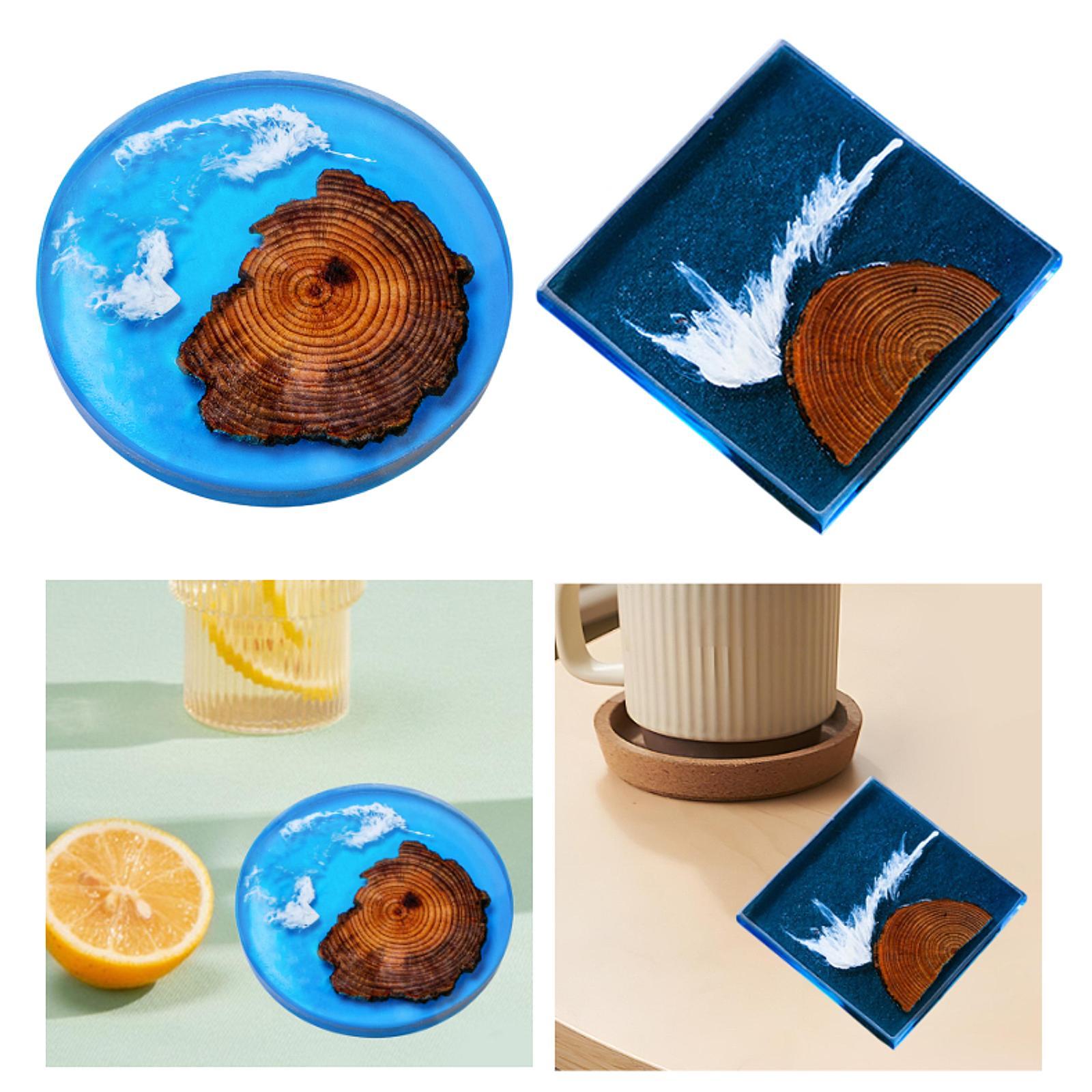 Resin Art Coasters - 6 adet Epoksi Bardak Altlıkları Ahşap