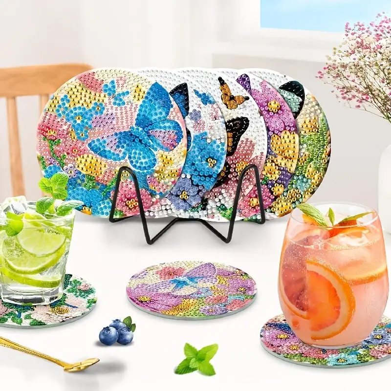 8 Parça Elmas Sanatı Boyama Al - Resin Art Coasters incelemesi ve fiyatı