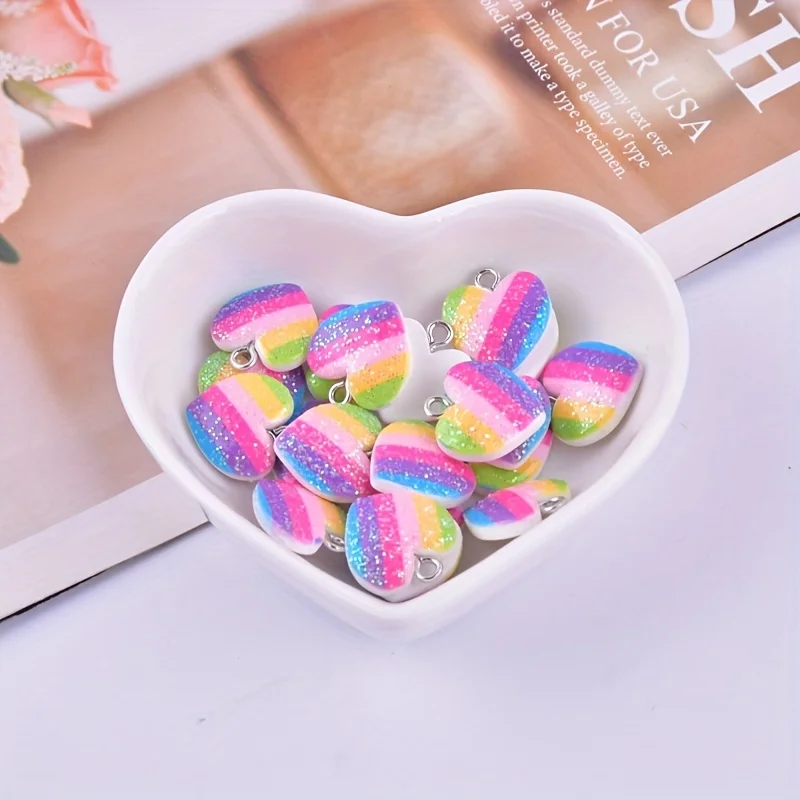 10 adet renkli kalp reçine tak - Resin Art For Sale incelemesi ve fiyatı