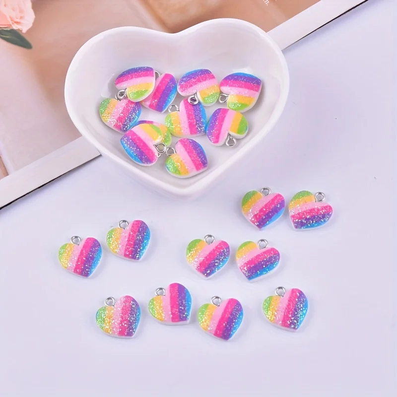 10 adet renkli kalp reçine tak - Resin Art For Sale incelemesi ve fiyatı