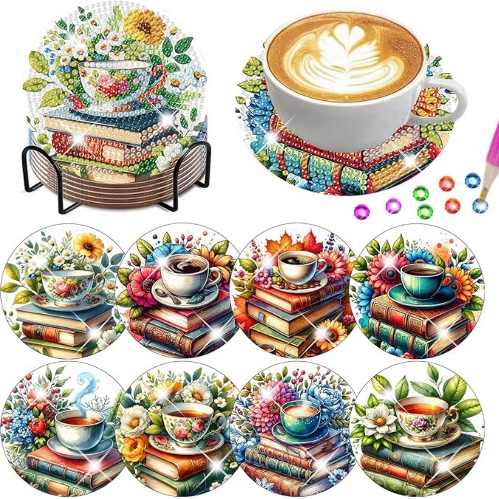 8 adet/DIY elmas sanat resim t - Resin Art Coasters incelemesi ve fiyatı