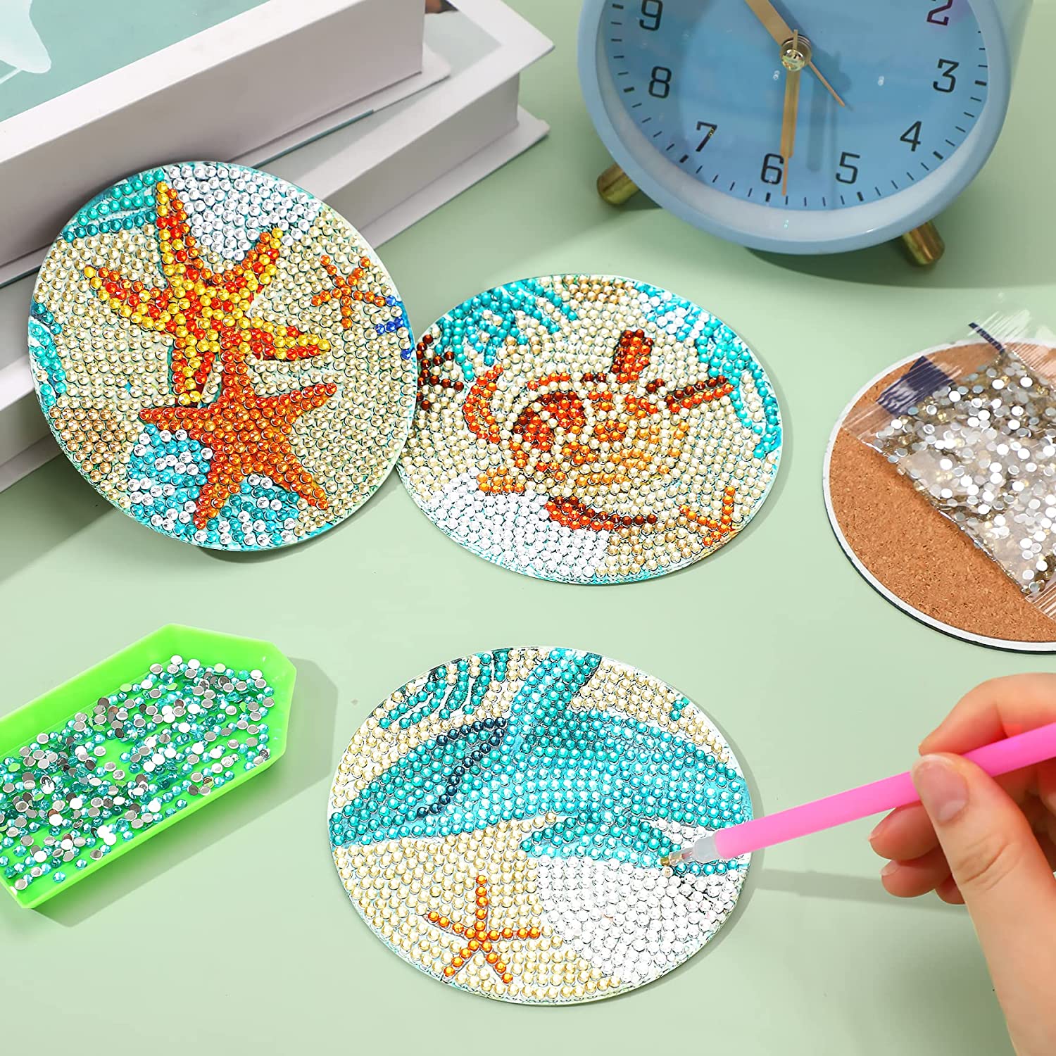 8 adet/takım DIY Elmas Boyama  - Resin Art Coasters incelemesi ve fiyatı