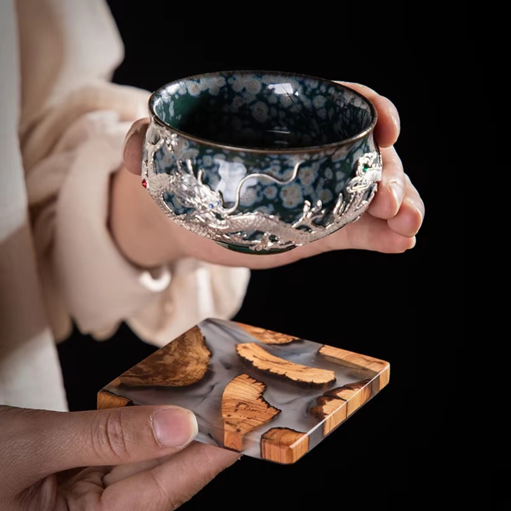 Ahşap Reçine Bardak Kare Finca - Resin Art Coasters incelemesi ve fiyatı